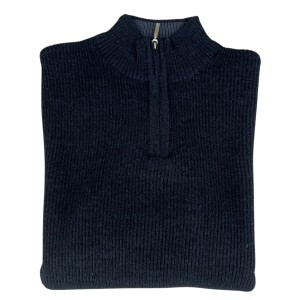 Sweter polo granat prążek