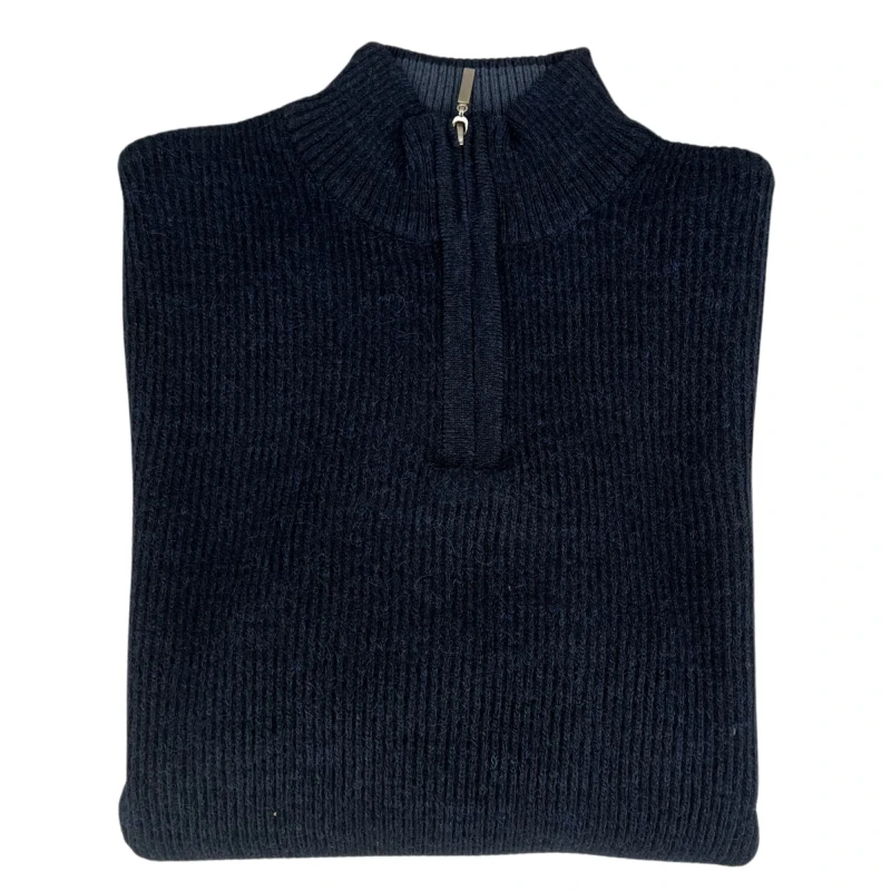 Sweter polo granat prążek