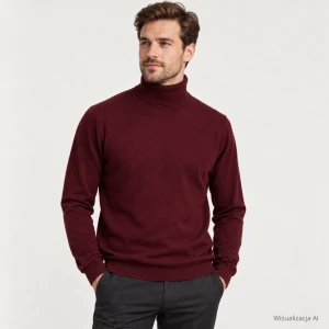 Sweter z golfem bordowy (BL)