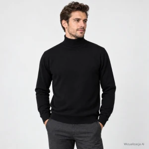 Sweter z golfem czarny (BL)