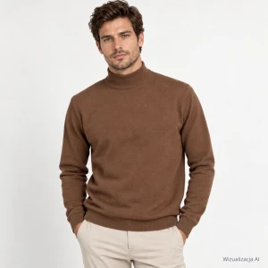 Sweter z pólgolfem camel (BL)