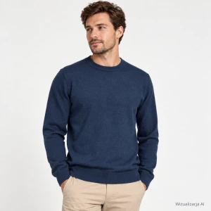 Sweter z okrągłym dekoltem denim (OL)