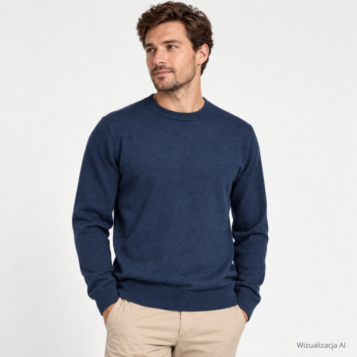 Sweter z okrągłym dekoltem jeans