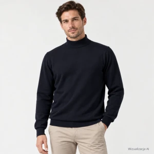 Sweter półgolf granatowy