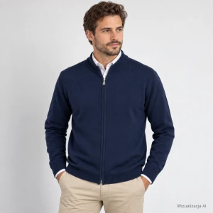 Sweter rozpinany Atos granatowy
