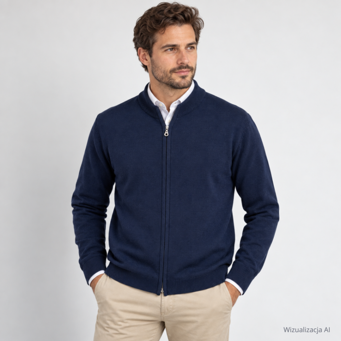 Sweter rozpinany Atos granatowy