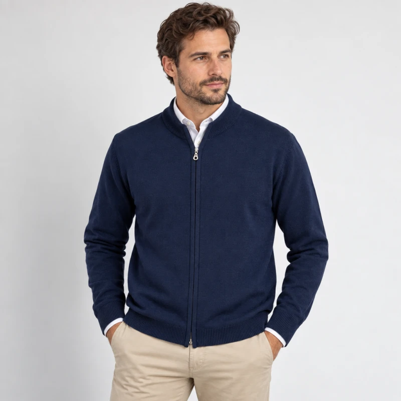 Sweter rozpinany Atos granatowy