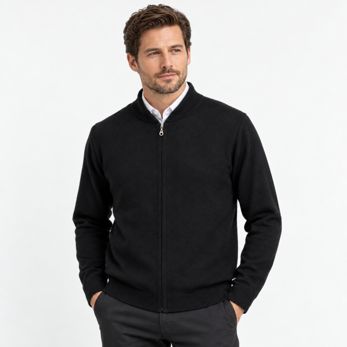 Sweter rozpinany Atos czarny