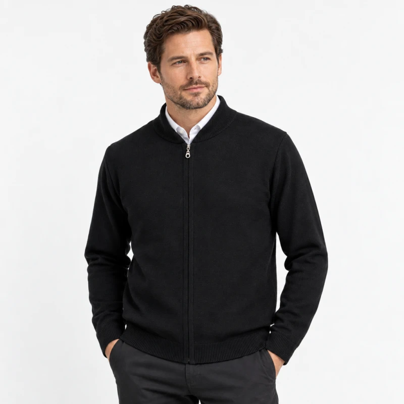 Sweter rozpinany Atos czarny