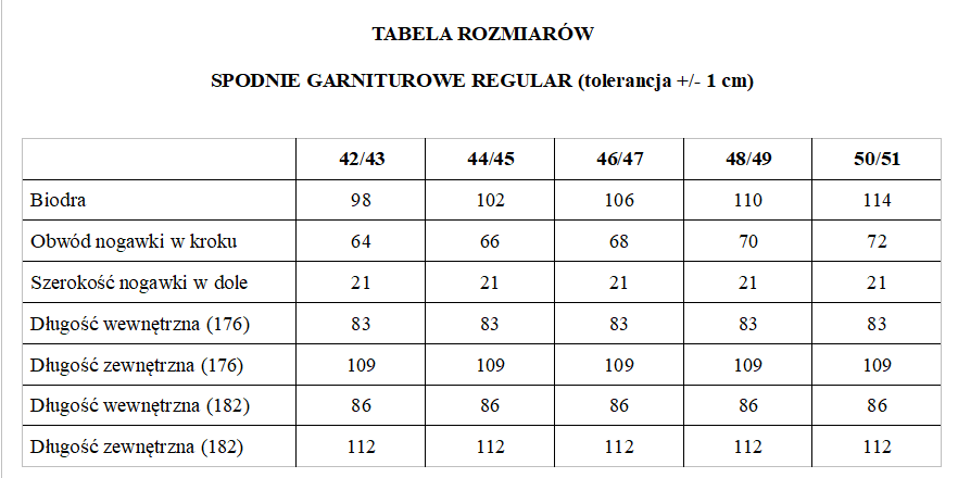 Spodnie garniturowe regular