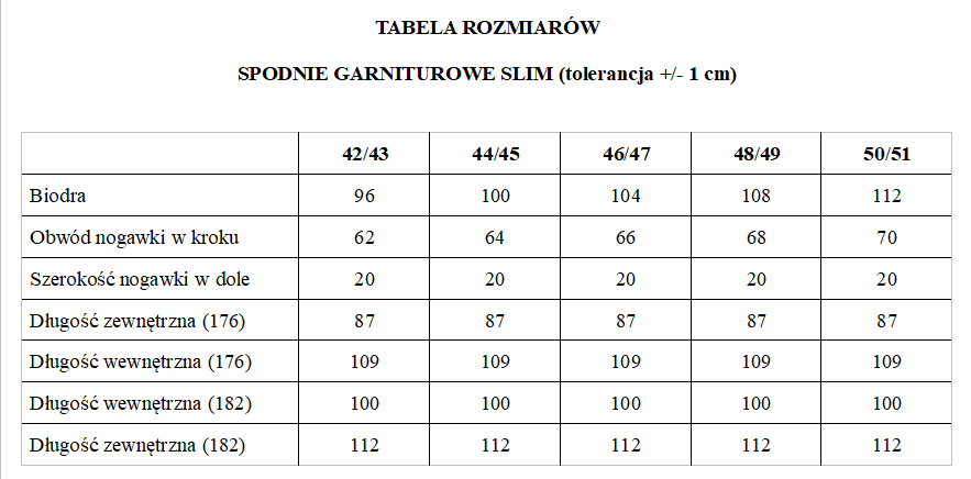 Spodnie garniturowe slim